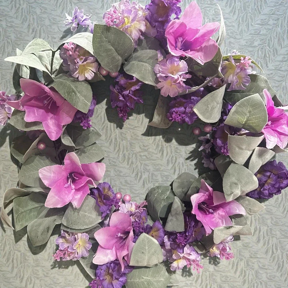 Handmade Lavender & Purple Floral Wreath | Spring Summer Decor